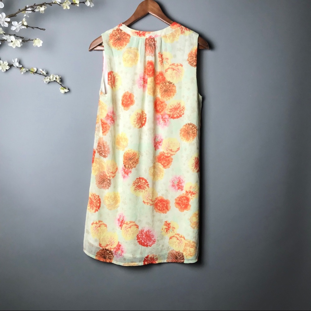 Skies Are Blue Floral Sheath Button Dress #246 - Picture 6 of 7